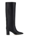 Paris Texas Leather Pointed-toe Block-heel Boots In Black