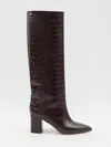 Paris Texas Croc-embossed Leather Anja Knee-high Boots 70 In Red