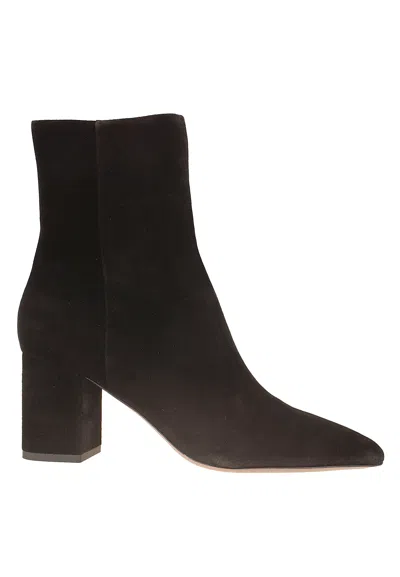 Paris Texas Anja 70 Pointed-toe Suede Block Heel Ankle Boots In Multi