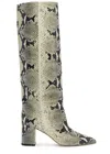 Paris Texas Anja Snake-effect Leather Knee Boots In Beige