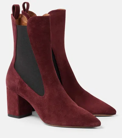 Paris Texas Anja 70 Suede Ankle Boots In Red