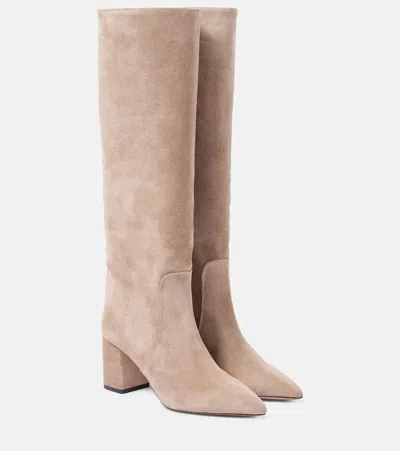Paris Texas Anja 70 Suede Boots In Beige