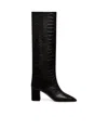 Paris Texas 70mm Anja Croc Embossed Tall Boots In Black