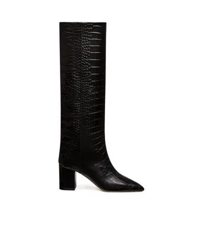 Paris Texas Anja 70mm Crocodile-embossed Boots In Black