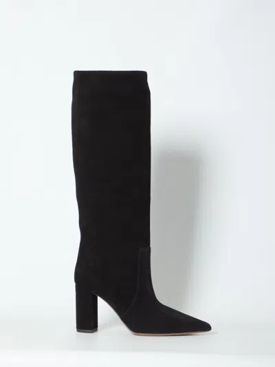 Paris Texas Anja 85 Suede Knee-high Boots In Black