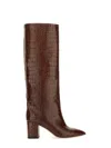 Paris Texas Anja Croco Block-heel Knee Boots In Brown