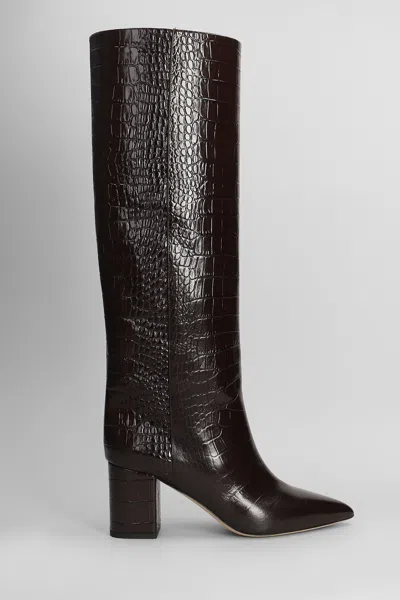 Paris Texas Anja Boot 70 High Heels Boots In Dark Brown Leather
