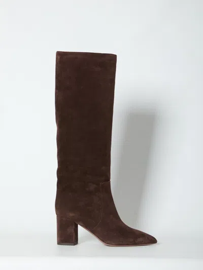 Paris Texas Anja Boot 70 - Suede Knee-high Boots In Brown