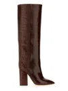 Paris Texas Anja Croco Block-heel Knee Boots In Brown