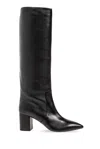 Paris Texas 'anja' Black High Boots With Block Heel In Leather Woman In Nero