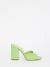 Paris Texas Women's Raffia & Canvas Anja Slip Ons Sandal In Green