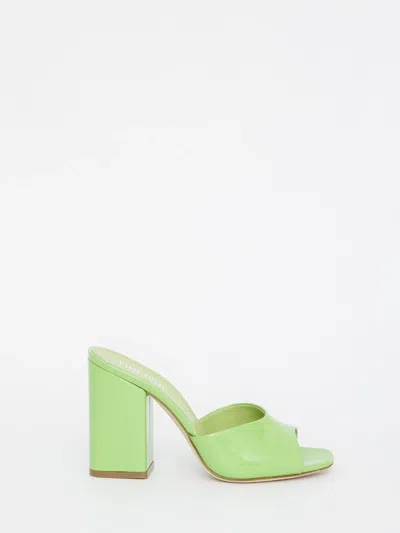 Paris Texas Green Slip On Anja Mules