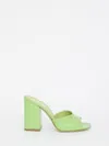 Paris Texas Women's Raffia & Canvas Anja Slip Ons Sandal In Green