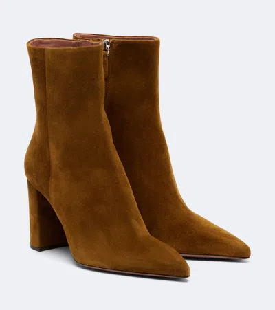 Paris Texas Anja Suede Ankle Boots In Brown
