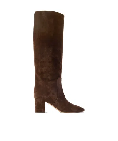 Paris Texas Anja Suede Knee Boots In Brown