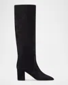 Paris Texas Anja Suede Knee-high Boots In Black