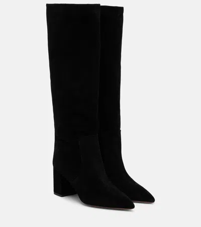Paris Texas Anja Suede Knee-high Boots In Black