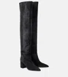 Paris Texas Ophelia High Heels Boots In Black Leather In Black
