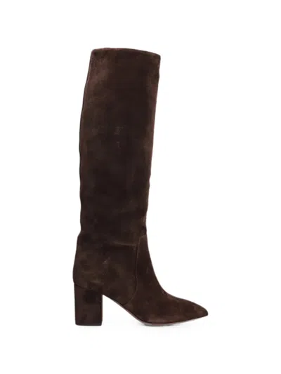 Paris Texas Anja Suede Pointed-toe Boots In Brown