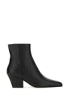 Paris Texas Block Heel Ankle Boots With Pointed Toe In Black