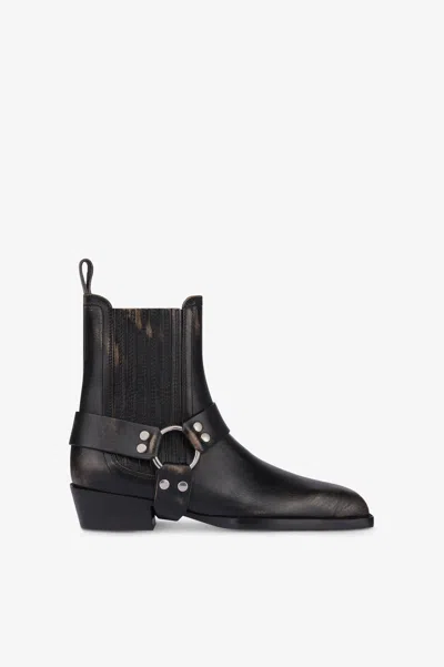 Paris Texas Ankle Boots In Black Brushed Leather