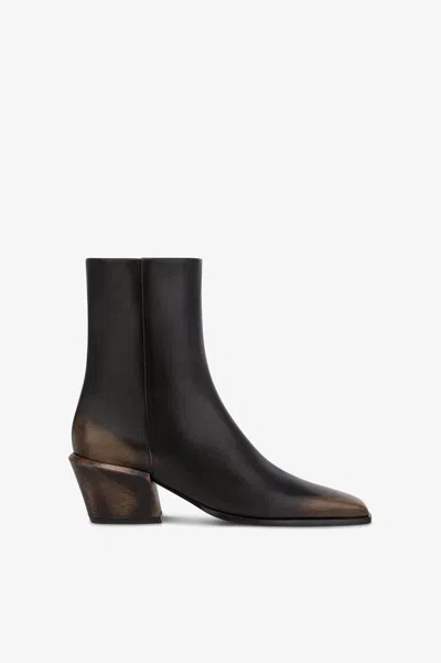 Paris Texas Ankle Boots In Black Brushed Leather.