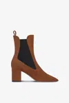 Paris Texas Ankle Boots In Brown Calf Suede Leather