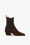 Paris Texas Pointed Toe Suede Ankle Boots With Block Heel