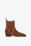 Paris Texas Ankle Boots In Cognac Calf Suede Leather