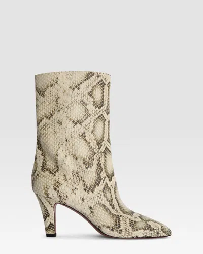 Paris Texas Ankle Boots In Natural Printed Python Leather
