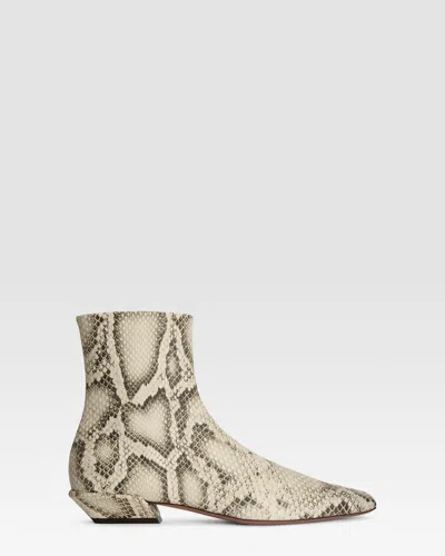 Paris Texas Ankle Boots In Sand Printed Python Leather In Multi