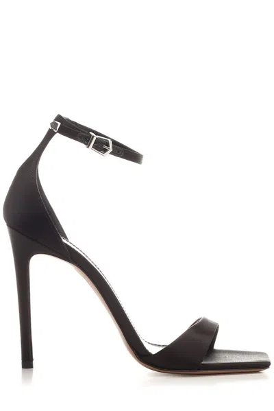 Paris Texas Ankle Strap High Stiletto Heel Sandals In Black