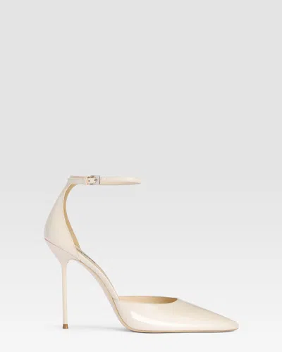 Paris Texas Ankle-strap Pumps In Ivory Patent Leather In White