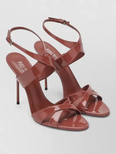Paris Texas Lidia Sandals In Desert Rose Patent Leather In Burgundy