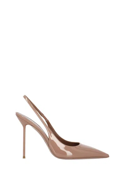 Paris Texas Antique Rose Arrow Toe Patent Leather Slingback Pumps In Pink