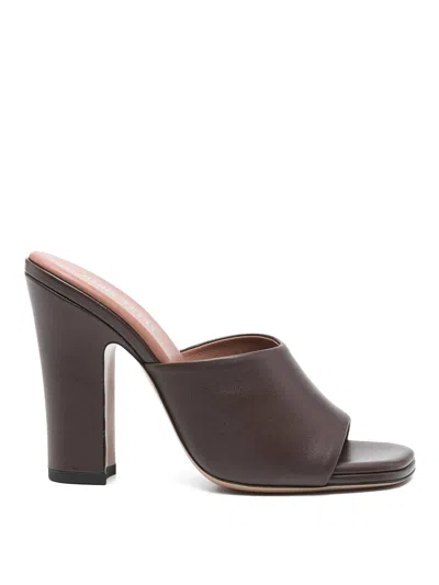 Paris Texas Ava Mule 100 Brown Ebony Leather Mules