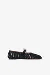Paris Texas Sveva Woven Leather-trimmed Ballet Flats