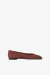 Paris Texas Ballet Flats In Mahogany Suede Leather