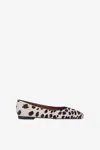 Paris Texas Ballet Flats In White And Dark Brown Printed Cowhide