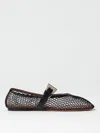 Paris Texas 'sveva' Black Ballet Flats With Mesh Design And Buckle Closure In Black
