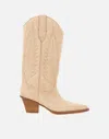 Paris Texas Sedona Suede Tall Western Boots In Beige