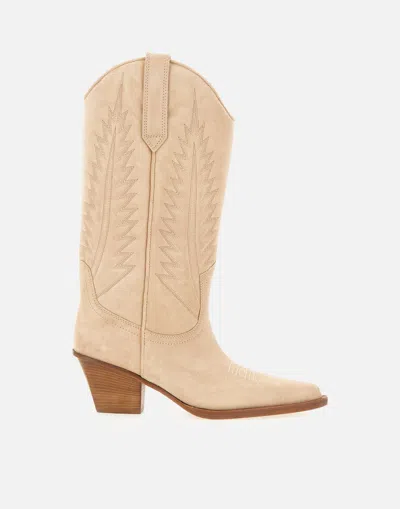 Paris Texas Rosario Suede Knee-high Boots In Beige