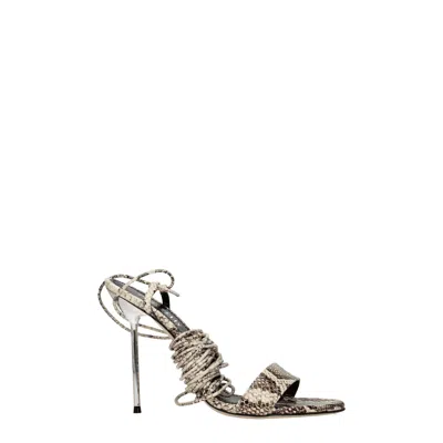 Paris Texas Beige Leather Stiletto Heels Sandals