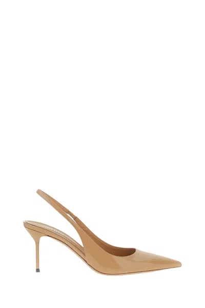 Paris Texas Beige Lidia Patent Leather Slingback Pumps In Neutral