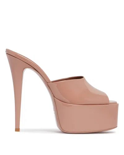 Paris Texas Beige Marina Platform Mules In Brown