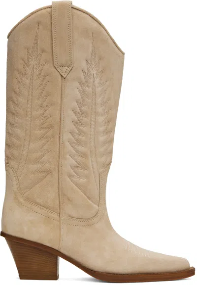 Paris Texas Beige Rosario Boots In Ecru