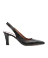 Paris Texas Slingback 75 Leather Block Heel In Black