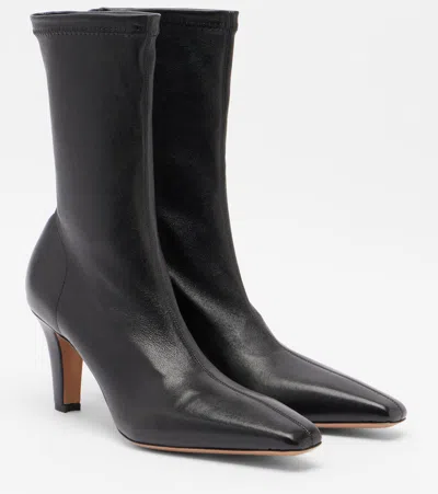 Paris Texas Belle 75 Leather Ankle Boots In Black