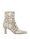 Paris Texas Ankle Boots In Natural Printed Python Leather In Animal Print