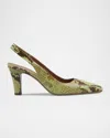 Paris Texas Belle Snake-embossed Slingback Pumps In Naturale